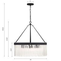 Eight Light Chandelier by Crystorama - Emory Collection, Black Forged Finish - EMO-5406-BF