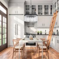 Eight Light Chandelier by Crystorama - Emory Collection, Black Forged Finish - EMO-5406-BF