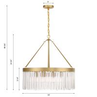 Eight Light Chandelier by Crystorama - Emory Collection, Modern Gold Finish - EMO-5406-MG