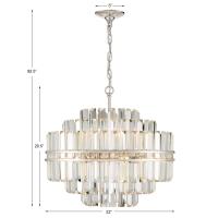 12 Light Chandelier by Crystorama - Hayes Collection, Polished Nickel Finish - HAY-1405-PN