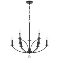 Nine Light Chandelier by Crystorama - Mila Collection, Black Finish - MIL-8009-BK
