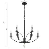 Nine Light Chandelier by Crystorama - Mila Collection, Black Finish - MIL-8009-BK