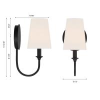 One Light Wall Sconce by Crystorama - Payton Collection, Black Forged Finish - PAY-921-BF