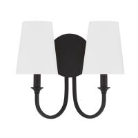 Two Light Wall Sconce by Crystorama - Payton Collection, Black Forged Finish - PAY-922-BF