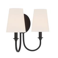 Two Light Wall Sconce by Crystorama - Payton Collection, Black Forged Finish - PAY-922-BF