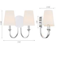Two Light Wall Sconce by Crystorama - Payton Collection, Polished Chrome Finish - PAY-922-CH
