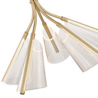 LED Chandelier by Kuzco Lighting - Mulberry Collection, Brushed Gold/Light Guide Finish - CH62628-BG/LG