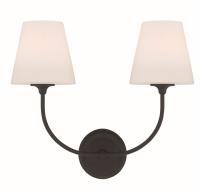 Two Light Wall Sconce by Crystorama - Sylvan Collection, Black Forged Finish - 2442-OP-BF