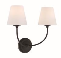 Two Light Wall Sconce by Crystorama - Sylvan Collection, Black Forged Finish - 2442-OP-BF