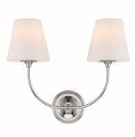 Two Light Wall Sconce by Crystorama - Sylvan Collection, Polished Chrome Finish - 2442-OP-CH