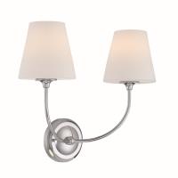 Two Light Wall Sconce by Crystorama - Sylvan Collection, Polished Chrome Finish - 2442-OP-CH