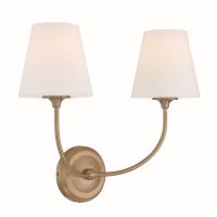 Two Light Wall Sconce by Crystorama - Sylvan Collection, Vibrant Gold Finish - 2442-OP-VG