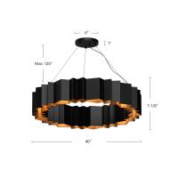 12 Light Chandelier by Kuzco Lighting - Akira Collection, Black/Gold Finish - CH58040-BK/GD