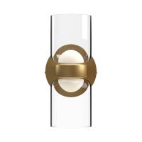 LED Wall Sconce by Kuzco Lighting - Cedar Collection, Brushed Gold/Clear Finish - WS52511-BG/CL