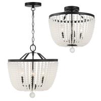Four Light Semi Flush Mount by Crystorama - Rylee Collection, Matte Black Finish - 604-MK-FR_CEILING