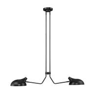 Two Light Linear Chandelier by Z-Lite - Bellamy Collection, Matte Black Finish - 1942-2L-MB