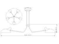 Five Light Semi Flush Mount by Z-Lite - Bellamy Collection, Matte Black Finish - 1942-5SF-MB