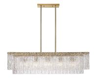Five Light Linear Chandelier by Z-Lite - Glacier Collection, Modern Gold Finish - 1943-42L-MGLD