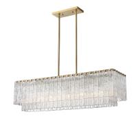Five Light Linear Chandelier by Z-Lite - Glacier Collection, Modern Gold Finish - 1943-42L-MGLD