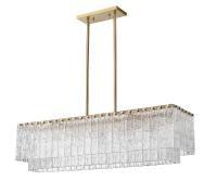 Five Light Linear Chandelier by Z-Lite - Glacier Collection, Modern Gold Finish - 1943-42L-MGLD