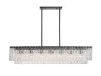 Seven Light Linear Chandelier by Z-Lite - Glacier Collection, Matte Black Finish - 1943-53L-MB