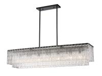 Seven Light Linear Chandelier by Z-Lite - Glacier Collection, Matte Black Finish - 1943-53L-MB