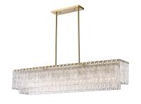 Seven Light Linear Chandelier by Z-Lite - Glacier Collection, Modern Gold Finish - 1943-53L-MGLD