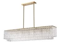 Seven Light Linear Chandelier by Z-Lite - Glacier Collection, Modern Gold Finish - 1943-53L-MGLD