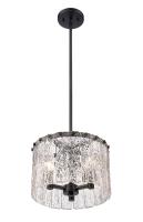 Three Light Pendant by Z-Lite - Glacier Collection, Matte Black Finish - 1943P12-MB