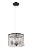 Three Light Pendant by Z-Lite - Glacier Collection, Matte Black Finish - 1943P12-MB