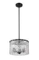 Three Light Pendant by Z-Lite - Glacier Collection, Matte Black Finish - 1943P12-MB