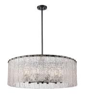 12 Light Chandelier by Z-Lite - Glacier Collection, Matte Black Finish - 1943P32-MB