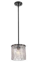 One Light Pendant by Z-Lite - Glacier Collection, Matte Black Finish - 1943P8-MB