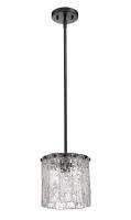 One Light Pendant by Z-Lite - Glacier Collection, Matte Black Finish - 1943P8-MB