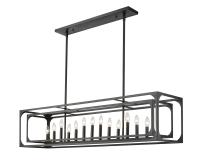 13 Light Linear Chandelier by Z-Lite - Easton Collection, Matte Black Finish - 3038-13L-MB