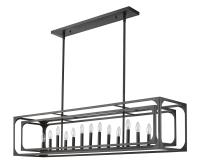 13 Light Linear Chandelier by Z-Lite - Easton Collection, Matte Black Finish - 3038-13L-MB