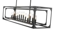 13 Light Linear Chandelier by Z-Lite - Easton Collection, Matte Black Finish - 3038-13L-MB