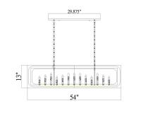 13 Light Linear Chandelier by Z-Lite - Easton Collection, Matte Black Finish - 3038-13L-MB