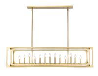 13 Light Linear Chandelier by Z-Lite - Easton Collection, Rubbed Brass Finish - 3038-13L-RB