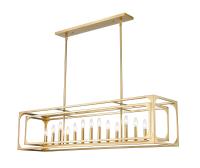 13 Light Linear Chandelier by Z-Lite - Easton Collection, Rubbed Brass Finish - 3038-13L-RB