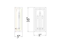 Three Light Wall Sconce by Z-Lite - Easton Collection, Rubbed Brass Finish - 3038-3S-RB