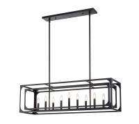 Nine Light Linear Chandelier by Z-Lite - Easton Collection, Matte Black Finish - 3038-9L-MB