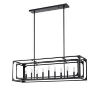 Nine Light Linear Chandelier by Z-Lite - Easton Collection, Matte Black Finish - 3038-9L-MB