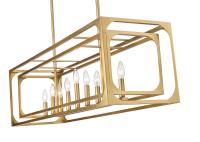 Nine Light Linear Chandelier by Z-Lite - Easton Collection, Rubbed Brass Finish - 3038-9L-RB