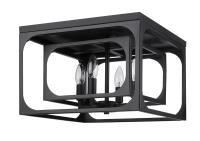 Four Light Flush Mount by Z-Lite - Easton Collection, Matte Black Finish - 3038F-MB