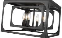 Four Light Flush Mount by Z-Lite - Easton Collection, Matte Black Finish - 3038F-MB