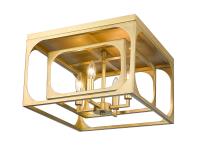 Four Light Flush Mount by Z-Lite - Easton Collection, Rubbed Brass Finish - 3038F-RB