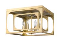 Four Light Flush Mount by Z-Lite - Easton Collection, Rubbed Brass Finish - 3038F-RB