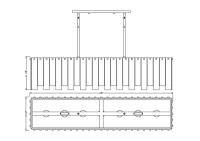 Seven Light Linear Chandelier by Z-Lite - Viviana Collection, Polished Nickel Finish - 345-49L-PN