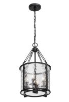 Four Light Pendant by Z-Lite - Barrington Collection, Matte Black Finish - 346P12-MB